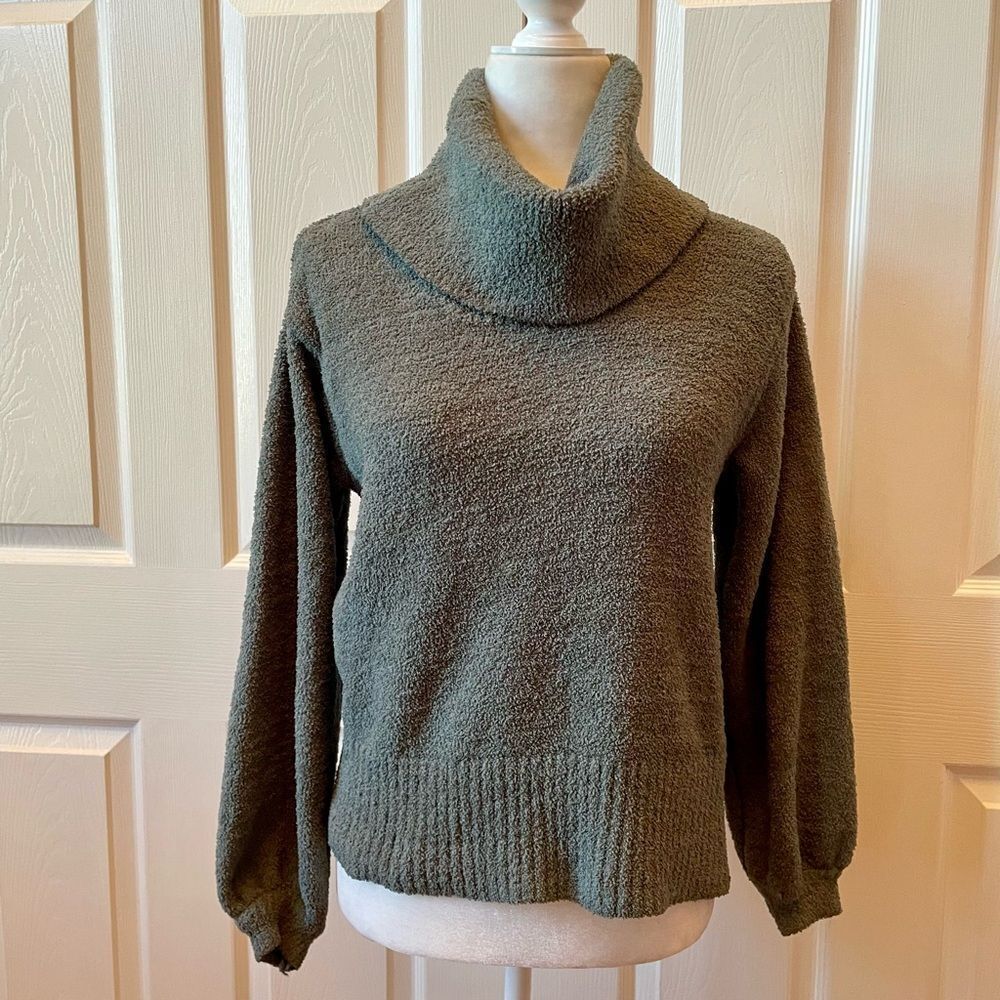 Ruby Moon Gray Cowl Neck Chenille Sweater Size Small